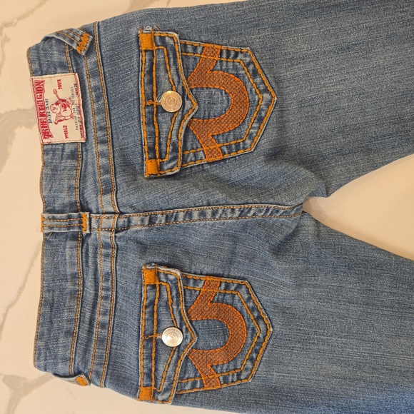 True Religion Womens Joey Super T Embroidered Bootcut Blue Jeans Size 26 - Picture 3 of 10